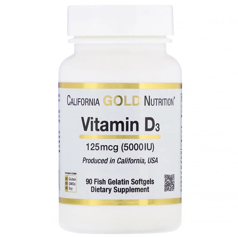 California Gold Nutrition Vitamin D3 5000 IU (90 капс ...