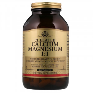 Хелатный кальций и магний Solgar Chelated Calcium Magnesium 1:1 240 таблеток