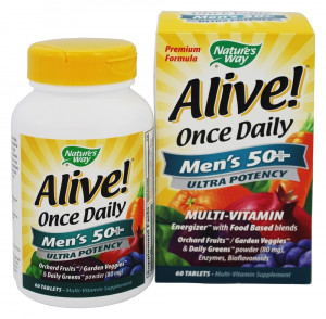 Мультивитамины для мужчин старше 50 лет Nature's Way Alive! Mens 50+ Ultra Multivitamin 60 таблеток
