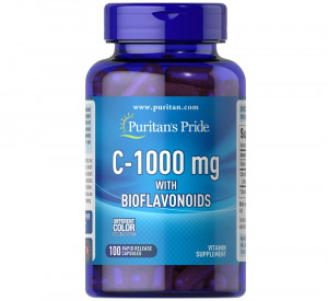 Витамин C + биофлавоноиды Puritan’s Pride Vitamin C-1000 мг with Bioflavonoids 100 капсул