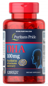 ДГК Puritan's Pride DHA 100 мг Softgels 120 капсул