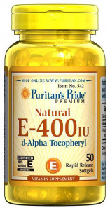 Puritan's Pride Vitamin E-400 IU 100% Natural 50 капсул