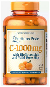 Витамин C + биофлавоноиды Puritan’s Pride Vitamin C-1000 мг with Bioflavonoids 200 капсул