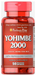 Puritan's Pride Yohimbe 2000 мг 50 капсул