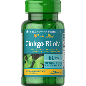 Puritan's Pride Ginkgo Biloba 60 мг 120 таблеток