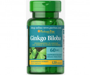 Гинкго билоба Puritan's Pride Ginkgo Biloba 60 мг 120 таблеток