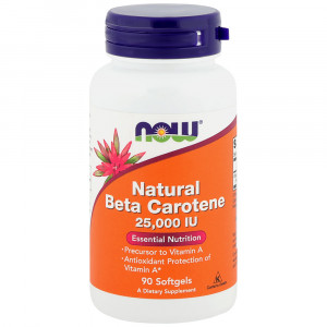 Бета-каротин Now Foods Natural Beta Carotene 25000 IU Softgels 90 капсул
