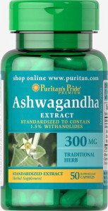 Ашваганда Puritan's Pride Ashwagandha Extract 300 мг 50 капсул