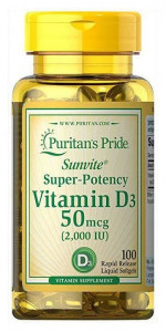 Puritans Pride Vitamin D3 2000 IU 100 капсул