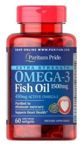 Puritan's Pride Extra Strength Omega-3 Fish Oil 1500 мг 60 капсул