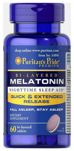 Мелатонин Puritan's Pride Bi-Layered Melatonin 5 мг 60 таблеток