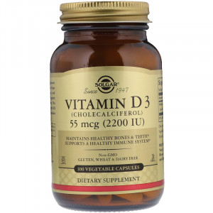 Solgar Vitamin D3 Cholecalciferol 55 мкг 2200 IU 100 капсул