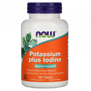 Now Foods Potassium Plus Iodine 180 таблеток