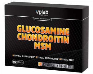 Глюкозамин, хондроитин и МСМ VP Laboratory Glucosamine Chondroitin MSM Блистер 90 таблеток