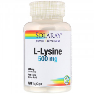 L-лизин Solaray L-Lysine 500 мг 120 капсул