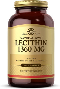 Соевый лецитин Solgar Natural Soya Lecithin 1360 мг Softgels 100 капсул