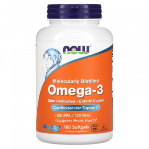 Омега 3 Now Foods Omega-3 Fish Oil Softgels 180 капсул