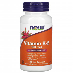 Витамин К2 Now Foods Vitamin K-2 100 мкг 100 капсул