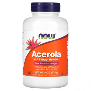 Ацерола Now Foods Acerola 4:1 Extract Powder 170 грамм