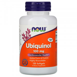 Убихинол Now Foods Ubiquinol 100 мг Softgels 120 капсул