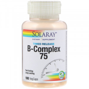 Витамины группы B Solaray B-Complex 75 Timed-Release 100 капсул
