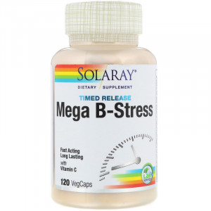 Витамины группы B Solaray Mega B-Stress Timed-Release 120 капсул