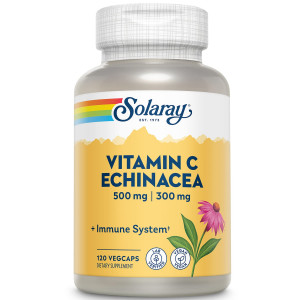 Витамин C и эхинацея Solaray Vitamin C 500 мг Echinacea 300 мг 120 капсул