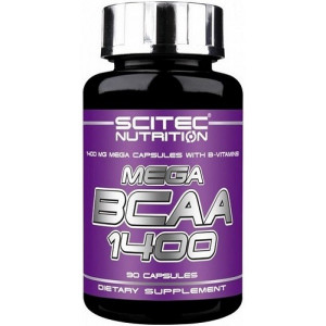 БЦАА с витаминами B5, B6 и B12 Scitec Nutrition Mega BCAA 1400 90 капсул