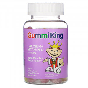 Кальций и витамин Д для детей GummiKing Calcium + Vitamin D for Kids 60 мармеладок