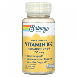 Витамин K2 Solaray Vitamin K-2 Menaquinone-7 150 мкг 30 капсул