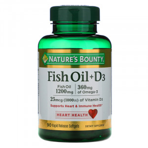 Nature's Bounty Fish Oil + D3 Rapid Release Softgels 90 капсул