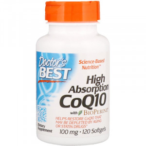 Doctors Best High Absorption CoQ10 with BioPerine 100 мг Softgels 120 капсул
