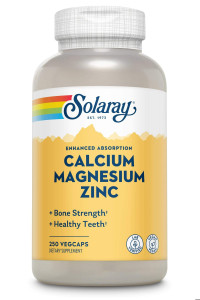 Кальций, магний и цинк Solaray Calcium Magnesium Zinc 250 капсул
