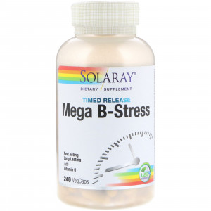 Витамины группы B Solaray Mega B-Stress Timed-Release 240 капсул