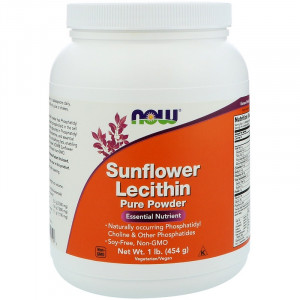 Подсолнечный лецитин Now Foods Sunflower Lecithin Pure Powder 454 грамма