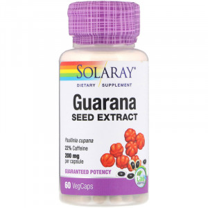Solaray Guarana Seed Extract 200 мг 60 капсул