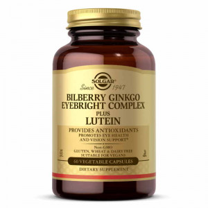 Solgar Bilberry Ginkgo Eyebright Complex Plus Lutein 60 капсул