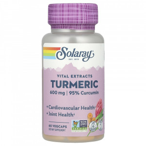 Куркума Solaray Turmeric 600 мг 95% Curcumin 60 капсул