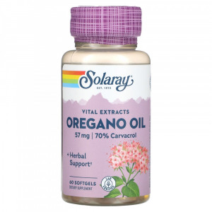 Масло орегано Solaray Oregano Oil 70% Carvacrol Softgels 60 капсул