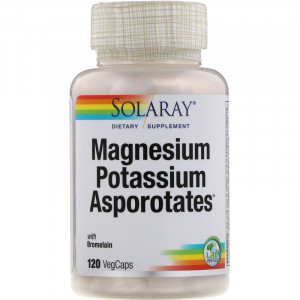 Калия и магния аспарагинат Solaray Magnesium Potassium Asporotates 120 капсул