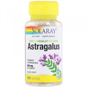 Экстракт корня астрагала Solaray Astragalus 550 мг 100 капсул