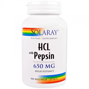 Solaray HCL with Pepsin 650 мг (100 капс.)