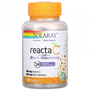 Витамин C + черная бузина Solaray Reacta C with Black Elderberry 120 капсул