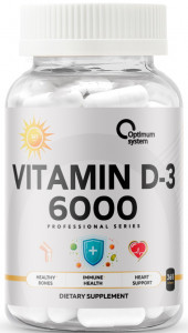 Витамин D3 Optimum System Vitamin D-3 6000 Softgels 365 капсул