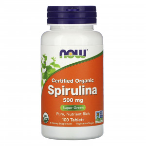 Now Foods Certified Organic Spirulina 500 мг 100 таблеток