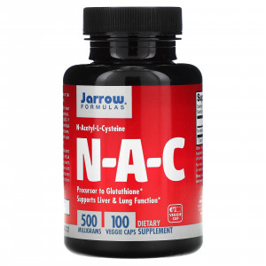 Ацетилцистеин Jarrow Formulas N-A-C N-Acetyl-L-Cysteine 500 мг 100 капсул