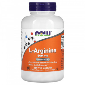 Аргинин Now Foods L-Arginine 500 мг 250 капсул