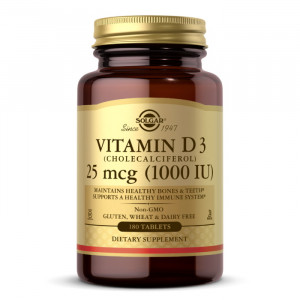 Solgar Vitamin D3 25 мкг 1000 IU 180 таблеток