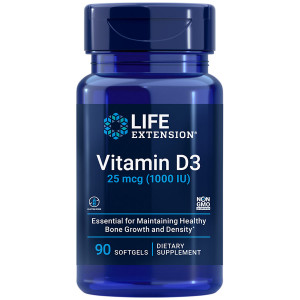 Life Extension Vitamin D3 25 мкг 1000 IU Softgels 90 капсул