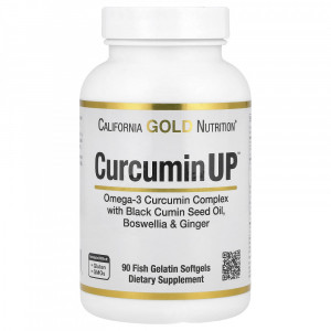 Комплекс омега 3 и куркумин California Gold Nutrition Curcumin UP Fish Gelatin Softgels 90 капсул